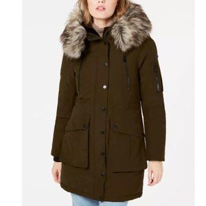 BCBGeneration Faux-Fur Trim Hooded Parka Coat Sz. S